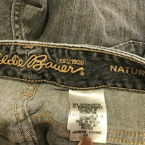 Eddie Bauer Gray Cut Off Shorts 8R Mid Rise Denim Jean Raw Edge Cotton - Picture 8 of 10